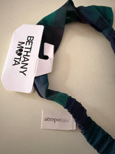 GREEN/NAVY PLAID SOFT, ELASTICIZED GIRL'S/PRETEEN BOW HEADBAND