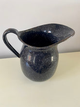 RARE, EXTRA SPECIAL (HUGE AND HEAVY-DUTY) VINTAGE WORLD WAR II-ERA DARK BLUE-SPECKLED GRANITEWARE U.S. NAVY MESS HALL WATER PITCHER