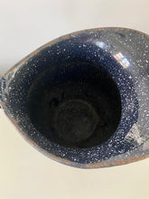 RARE, EXTRA SPECIAL (HUGE AND HEAVY-DUTY) VINTAGE WORLD WAR II-ERA DARK BLUE-SPECKLED GRANITEWARE U.S. NAVY MESS HALL WATER PITCHER