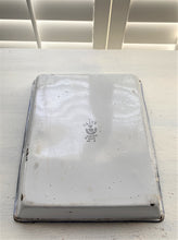 VINTAGE, VERY RARE, WHITE ENAMEL, HEAVY-DUTY "ELITE" COOKING/CAKE PAN WITH BLUE TRIM--MADE IN AUSTRIA