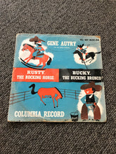 VERY, VERY RARE AND HIGHLY-COLLECTIBLE! GENE AUTRY'S ALBUM:  "RUSTY, THE ROCKING HORSE" AND "BUCKY, THE BUCKING BRONCO" (1951 COLUMBIA RECORD, 'NONBREAKABLE' HEAVY-DUTY 10" 78 RPM)