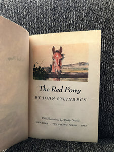 "THE RED PONY" FIRST EDITION (VINTAGE 1945 HARDBACK IN AMAZING CONDITION)