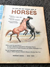VINTAGE 1961 CHILDREN'S PAPERBACK, "THE HOW AND WHY WONDER BOOK OF HORSES"