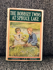 "THE BOBBSEY TWINS AT SPRUCE LAKE" (VINTAGE 1930 BOOK, WITH RARE BOOK JACKET)