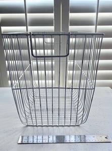 GORGEOUS, CREAM-COLORED WIRE BASKET WITH DISTRESSED FINISH--HEAVYWEIGHT AND SO PRETTY