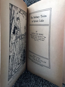 "THE BOBBSEY TWINS AT SPRUCE LAKE" (VINTAGE 1930 BOOK, WITH RARE BOOK JACKET)