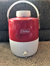 VINTAGE COLEMAN JUMBO RED METAL WATER JUG