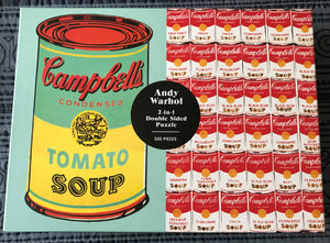 500-PIECE DOUBLE-SIDED, RETRO, EXTRA SPECIAL ANDY WARHOL CAMPBELL'S SOUP ARTWORK TWO-IN-ONE PUZZLE