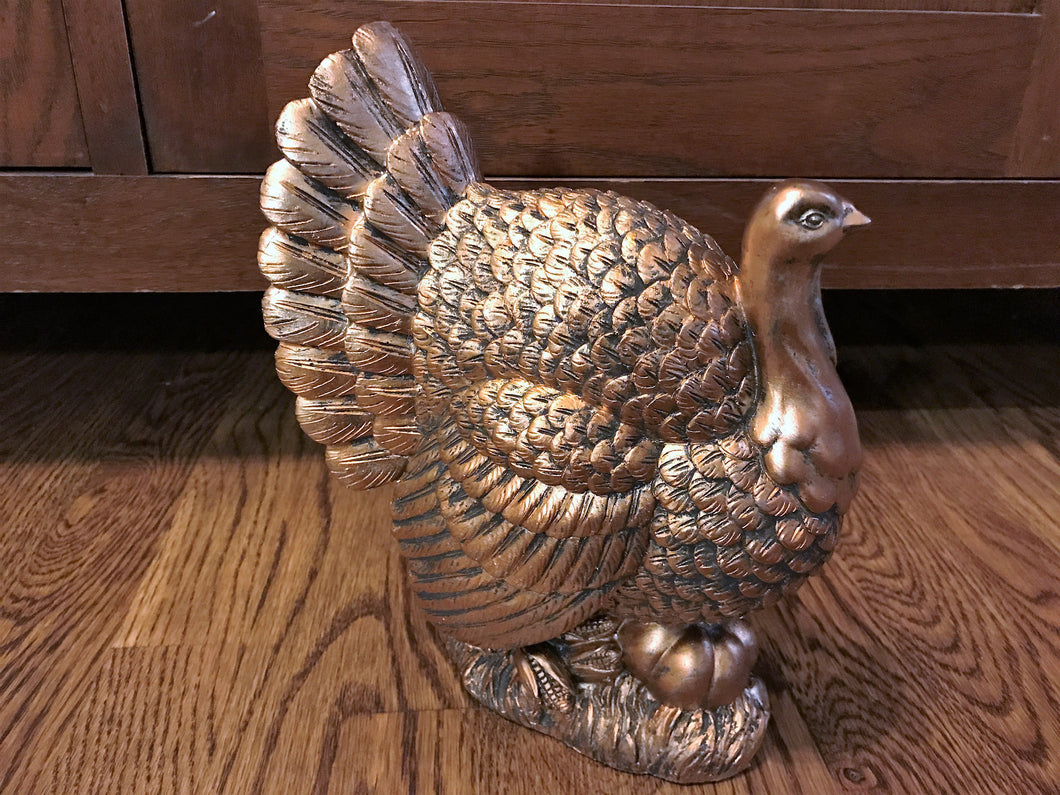 COPPER-LOOK TURKEY FALL/THANKSGIVING DECOR (STURDY AND TIMELESS--ENJOY YEAR-AFTER-YEAR)