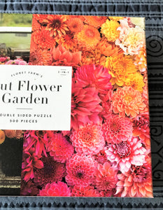 500-PIECE DOUBLE-SIDED MORE THAN A BOUQUET--ALL FOR YOU! A PICK-UP FULL OF FLOWERS/OMBRE ARRANGEMENT OF FLOWERS TWO-IN-ONE PUZZLE