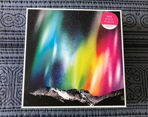 500-PIECE PUZZLE--A COLORFUL "RAINBOW" HOMAGE TO THE NORTHERN LIGHTS