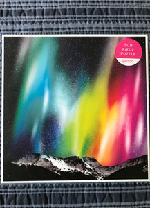 500-PIECE PUZZLE--A COLORFUL "RAINBOW" HOMAGE TO THE NORTHERN LIGHTS