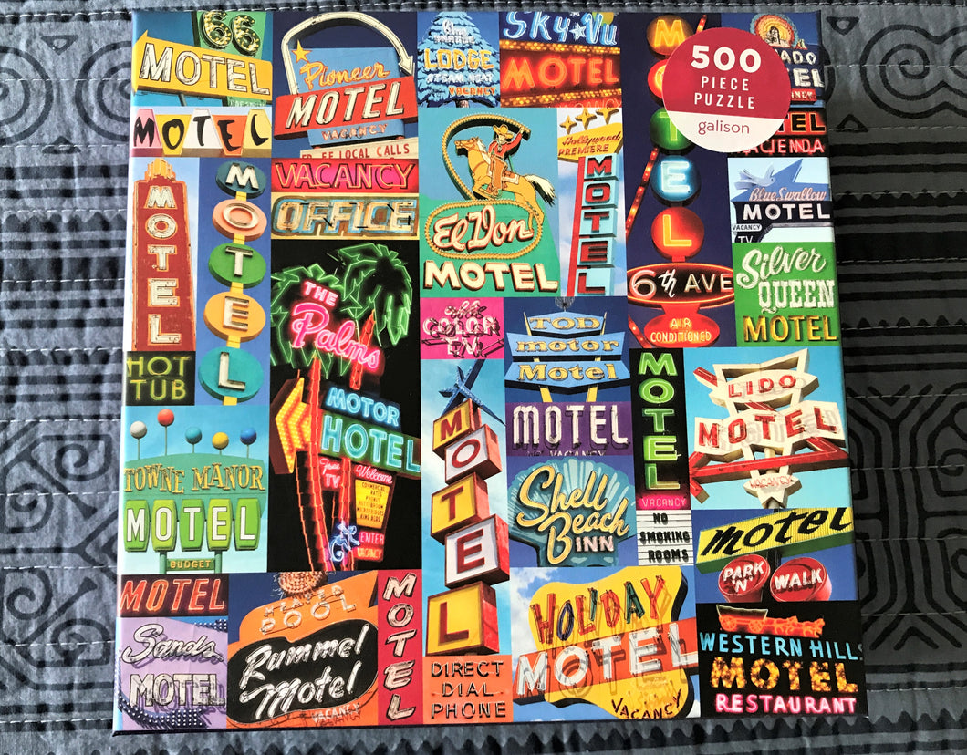 500-PIECE PUZZLE VACANCY? OR NO VACANCY? COOL-LOOKING VINTAGE MOTEL SIGNS