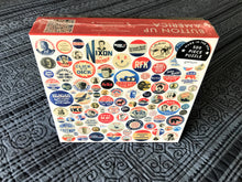 500-PIECE AMERICANA-THEMED PUZZLE:  FUN, INTERESTING, HISTORIC PRESIDENTIAL CAMPAIGN BUTTONS (MADE IN THE USA!)