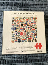 500-PIECE AMERICANA-THEMED PUZZLE:  FUN, INTERESTING, HISTORIC PRESIDENTIAL CAMPAIGN BUTTONS (MADE IN THE USA!)