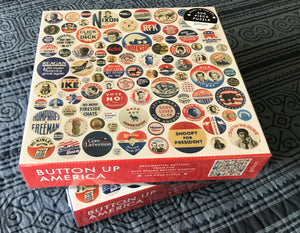 500-PIECE AMERICANA-THEMED PUZZLE:  FUN, INTERESTING, HISTORIC PRESIDENTIAL CAMPAIGN BUTTONS (MADE IN THE USA!)