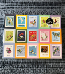 1,000-PIECE INTERNATIONAL BIRD STAMPS PUZZLE--SO PRETTY!