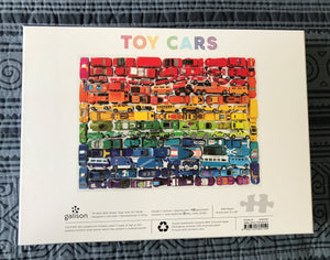 1,000-PIECE PUZZLE RRROOM! OMBRE RAINBOW ROWS OF VINTAGE-ISH TOY CARS (ONE OF MY FAVORITE ITEMS)