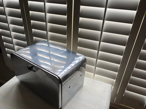 MID-CENTURY "BEAUTY BOX/BY LINCOLN" VINTAGE, ALL-CHROME BREAD BOX (1950S-ERA)--SO SPECIAL! SO RARE! VINTAGE