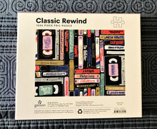 1,000-PIECE DELUXE FOIL PUZZLE--RETRO VCR TAPES (WITH SPOOFED, SUPER-FUN TITLES)