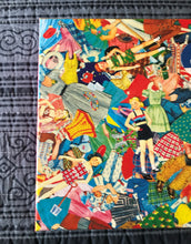 1,000-PIECE PUZZLE WITH RETRO, RAINBOW-COLORED PAPER DOLL COLLAGE