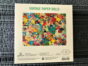 1,000-PIECE PUZZLE WITH RETRO, RAINBOW-COLORED PAPER DOLL COLLAGE