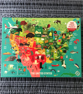 1,000-PIECE USA MAP WITH STATE CAPITALS/ART SYMBOLS FOR EACH PLACE (SO COLORFUL! SO FUN! GREAT FAMILY GIFT)