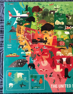 1,000-PIECE USA MAP WITH STATE CAPITALS/ART SYMBOLS FOR EACH PLACE (SO COLORFUL! SO FUN! GREAT FAMILY GIFT)