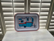 METAL SERVING TRAY WITH RETRO-LOOK CAMPER ARTWORK--FUNKY, BRIGHT, AND EXTRA-LARGE