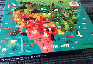 1,000-PIECE USA MAP WITH STATE CAPITALS/ART SYMBOLS FOR EACH PLACE (SO COLORFUL! SO FUN! GREAT FAMILY GIFT)