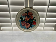 SEVEN-ROSE, ROUND, METAL, VINTAGE TRAY WALL DECOR--GORGEOUS AND TIMELESS