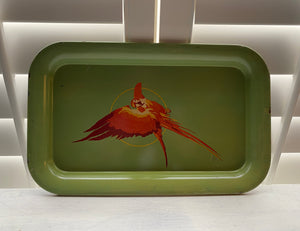 COLORFUL, MID-CENTURY, ALUMINUM "PARROT" TRAY