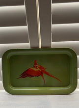 COLORFUL, MID-CENTURY, ALUMINUM "PARROT" TRAY