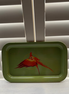 COLORFUL, MID-CENTURY, ALUMINUM "PARROT" TRAY