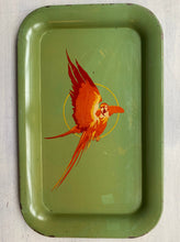 COLORFUL, MID-CENTURY, ALUMINUM "PARROT" TRAY