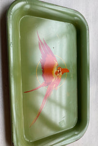 COLORFUL, MID-CENTURY, ALUMINUM "PARROT" TRAY