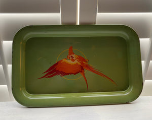 COLORFUL, MID-CENTURY, ALUMINUM "PARROT" TRAY