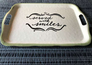 GORGEOUS MINT-GREEN/CREAM/BLACK SERVING TRAY