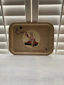 FUN, VINTAGE METAL TRAY (RARE "FOR HOT SHOT" GRILLING CHAMP RETRO TRAY)