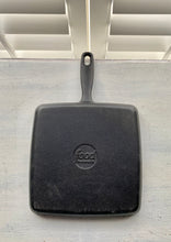 HEAVY-DUTY, BLACK CAST IRON GRILL PAN:  SQUARE-SHAPED, PRE-SEASONED, AND A BIG BARGAIN