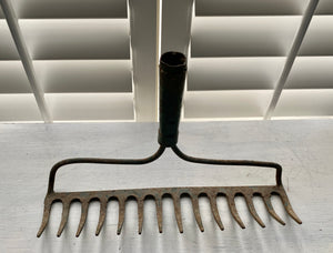 VINTAGE RAKE HEAD FOR FARMHOUSE DECOR:  VERY RARE 14-PRONGS