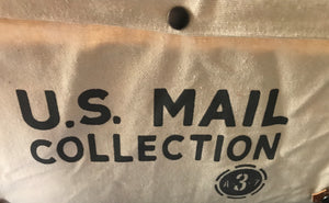 VERY SPECIAL, STURDY, BEAUTIFUL "U.S. MAIL" CANVAS/METAL/LEATHER-LOOK STORAGE BIN (THREE SIZES)