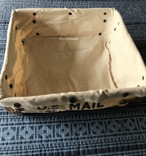 VERY SPECIAL, STURDY, BEAUTIFUL "U.S. MAIL" CANVAS/METAL/LEATHER-LOOK STORAGE BIN (THREE SIZES)