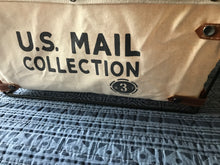 VERY SPECIAL, STURDY, BEAUTIFUL "U.S. MAIL" CANVAS/METAL/LEATHER-LOOK STORAGE BIN (THREE SIZES)