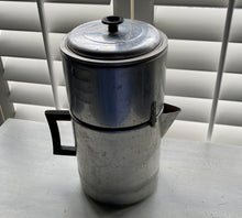 HUGE, FOUR-PIECE DRIP-O-LATOR VINTAGE ALUMINUM COFFEE POT SET (18-CUP "THE BETTER DRIP COFFEE MAKER")--MADE IN THE USA