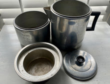 HUGE, FOUR-PIECE DRIP-O-LATOR VINTAGE ALUMINUM COFFEE POT SET (18-CUP "THE BETTER DRIP COFFEE MAKER")--MADE IN THE USA