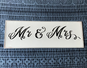 FANCY-SCHMANCY "MR & MRS" TIN WALL DECOR (PERFECT FOR A WEDDING RECEPTION, BRIDAL SHOWER, ANNIVERSARY, OR HOME)
