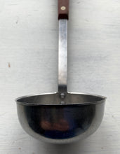 VINTAGE EKCO FORGE WOOD-HANDLED, STAINLESS STEEL LADLE--MADE IN THE USA