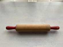 VINTAGE RED-HANDLED ROLLING PIN--SO CLASSIC! SO PRETTY!