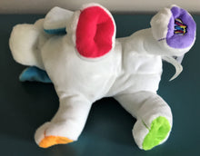 VINTAGE GANZ WEBKINZ WHITE/RAINBOW COLORS, MUSIC-THEMED PUPPY